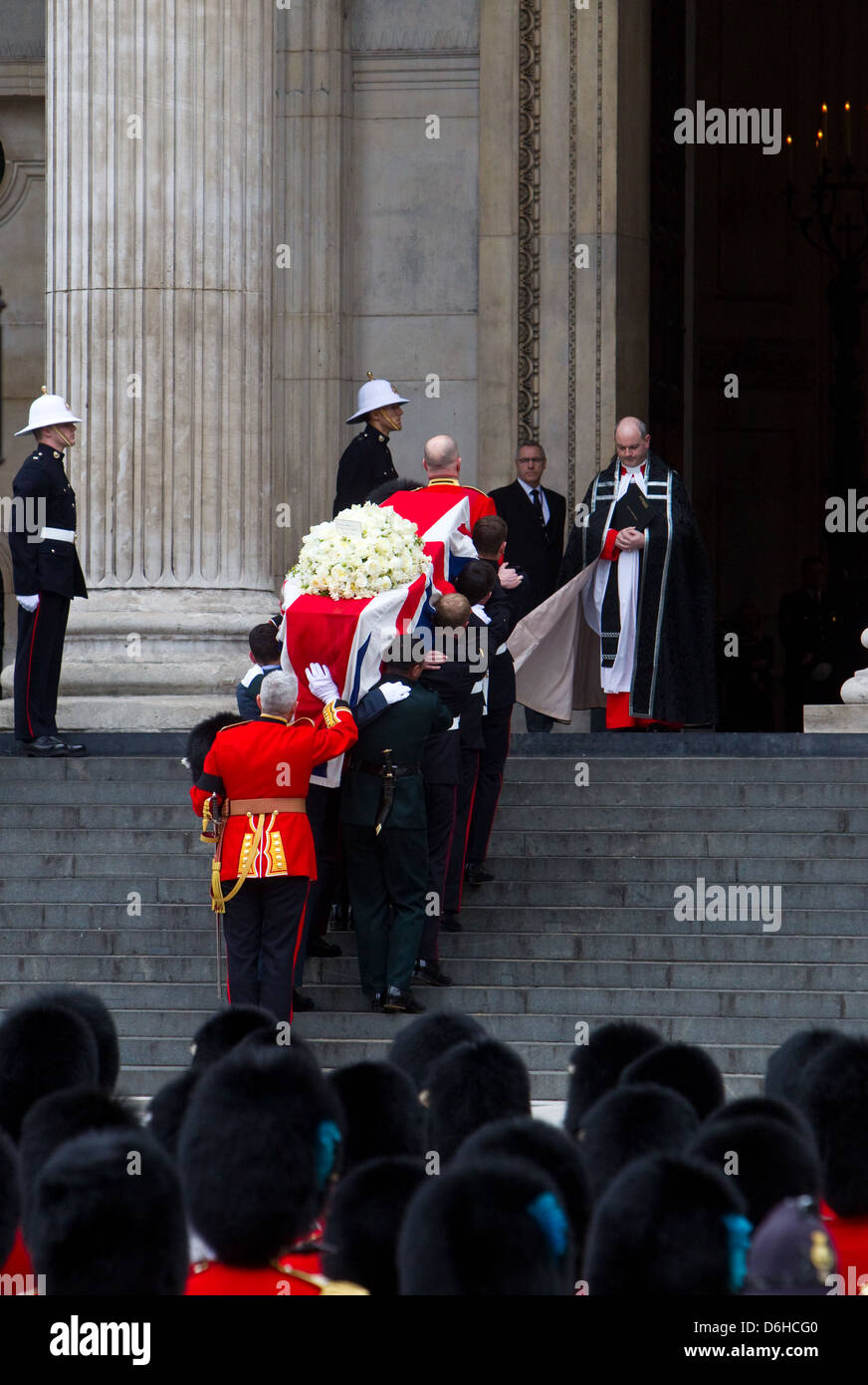 Beerdigung von Margaret Thatcher in der St. Pauls Cathedral 17. April 2013 Stockfoto