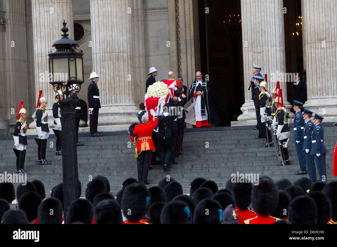 Beerdigung von Margaret Thatcher in der St. Pauls Cathedral 17. April 2013 Stockfoto