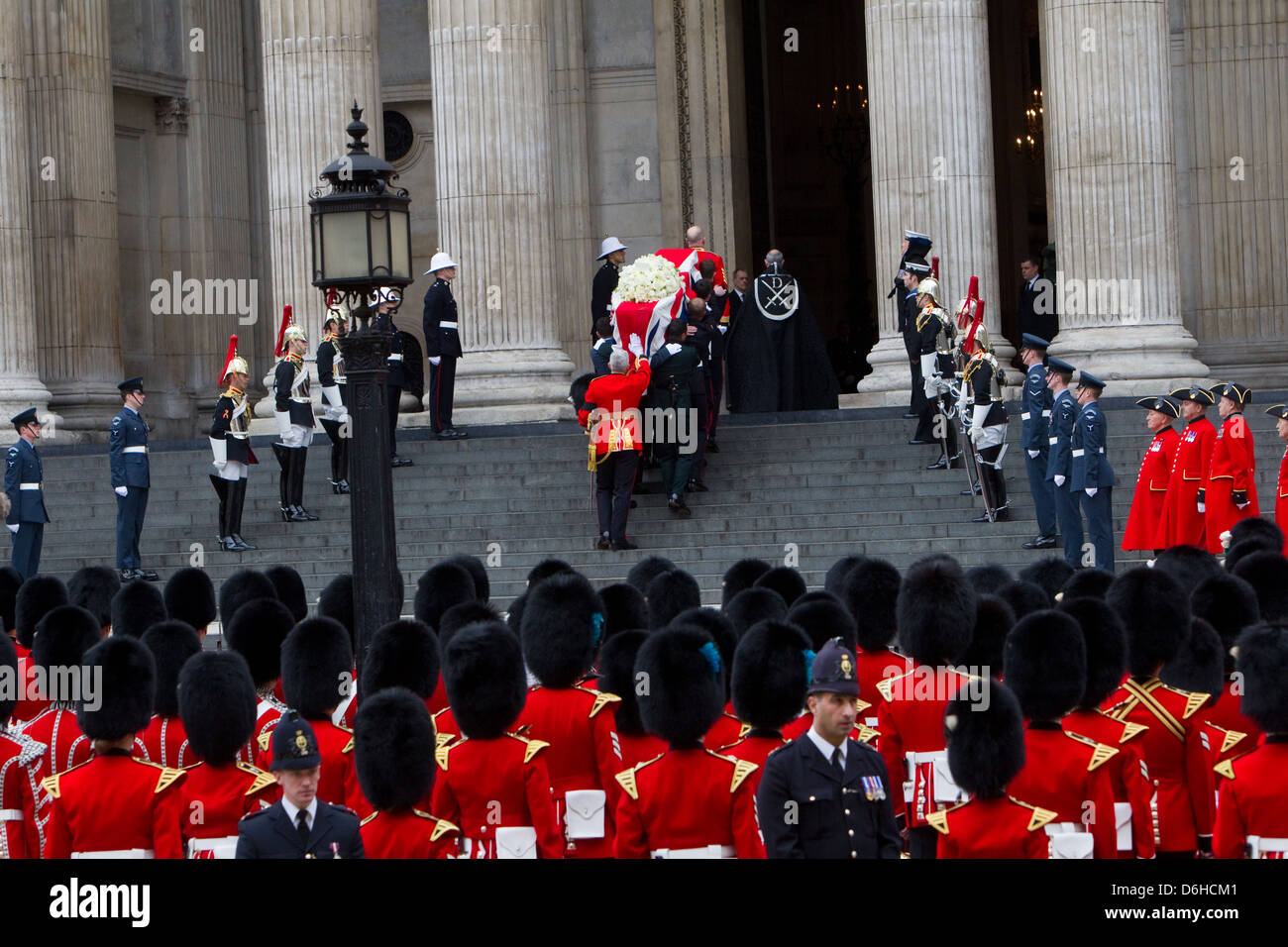 Beerdigung von Margaret Thatcher in der St. Pauls Cathedral 17. April 2013 Stockfoto