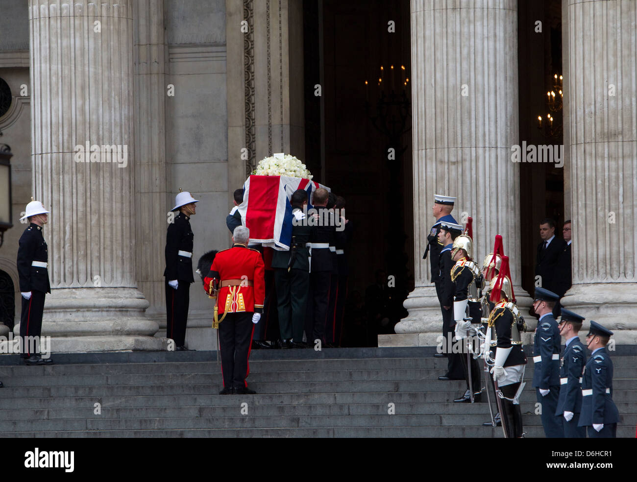 Beerdigung von Margaret Thatcher in der St. Pauls Cathedral 17. April 2013 Stockfoto