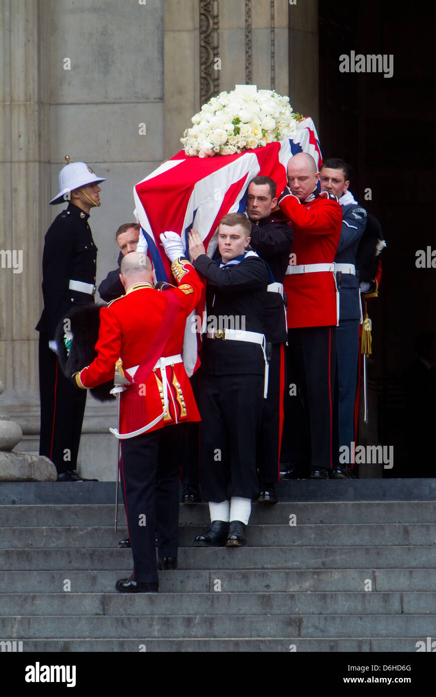 Beerdigung von Margaret Thatcher in der St. Pauls Cathedral 17. April 2013 Stockfoto