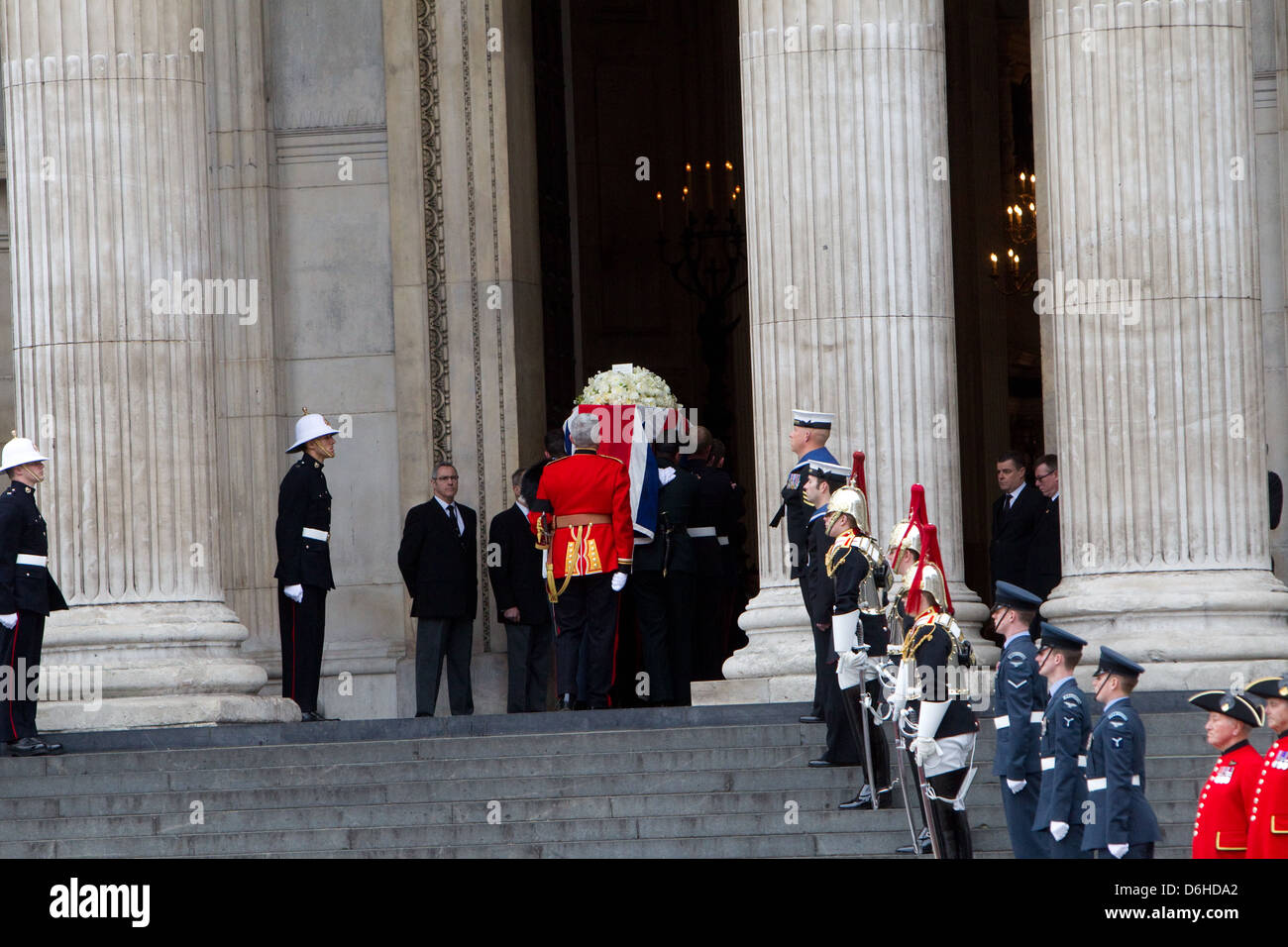 Beerdigung von Margaret Thatcher in der St. Pauls Cathedral 17. April 2013 Stockfoto