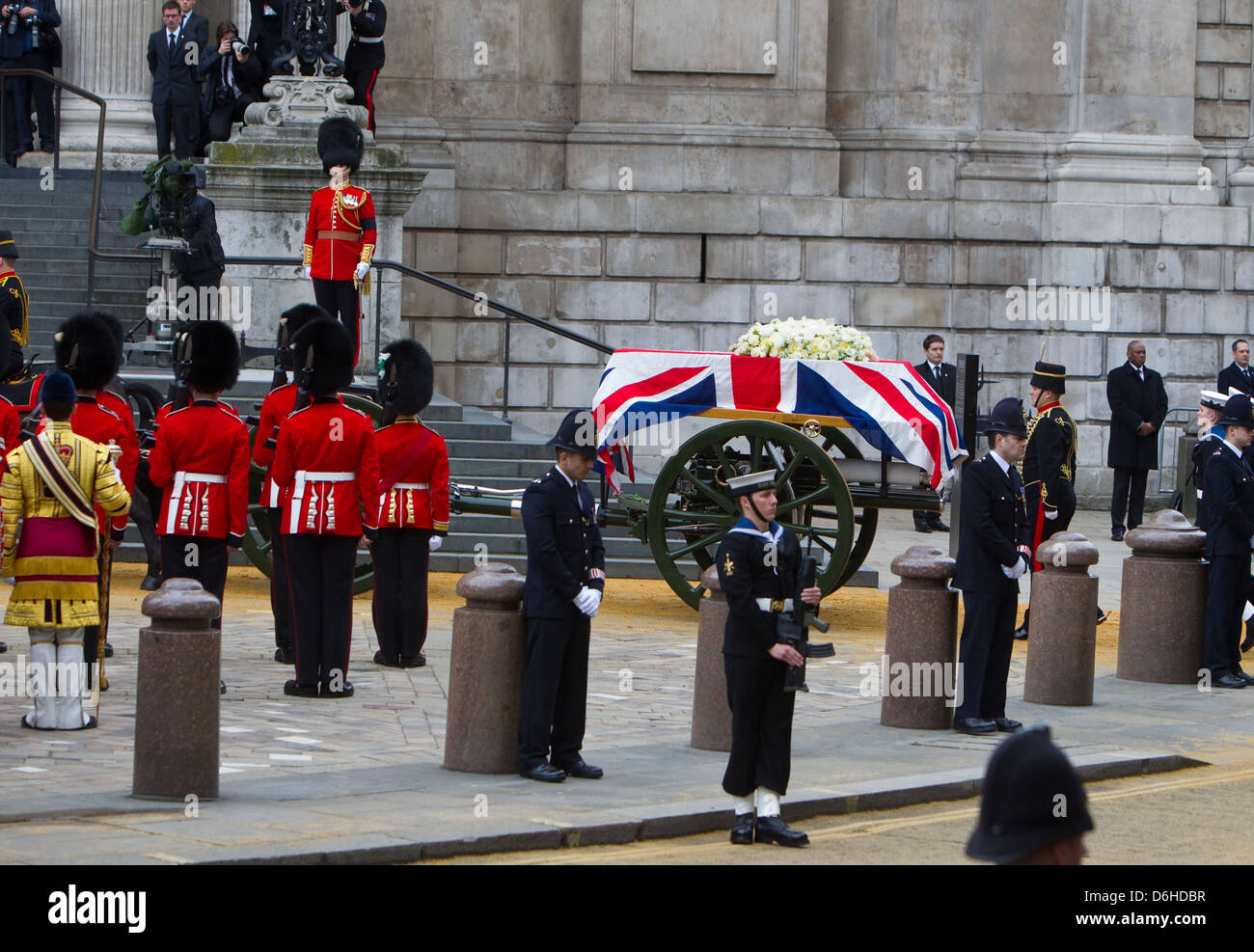 Beerdigung von Margaret Thatcher in der St. Pauls Cathedral 17. April 2013 Stockfoto