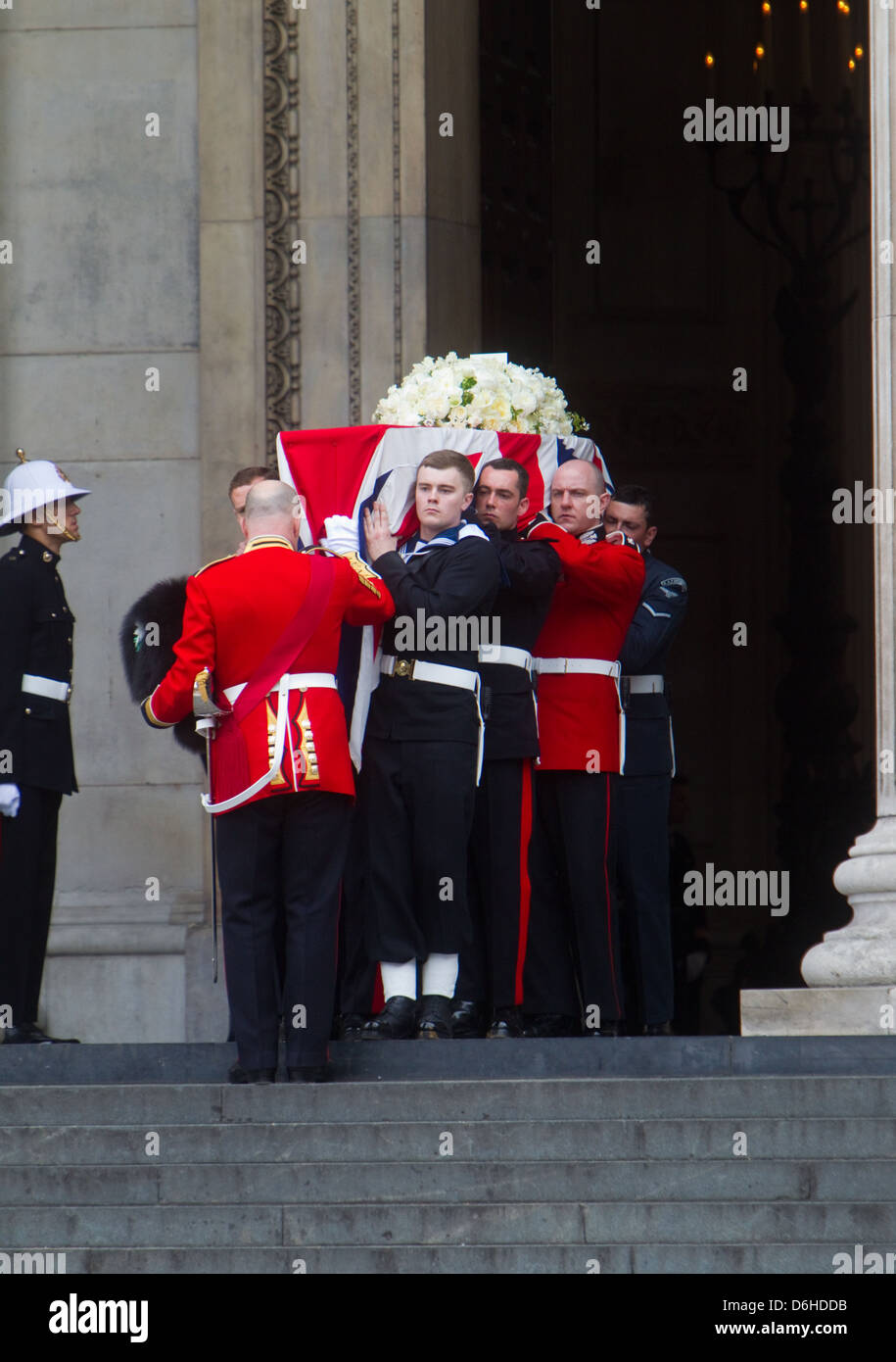 Beerdigung von Margaret Thatcher in der St. Pauls Cathedral 17. April 2013 Stockfoto