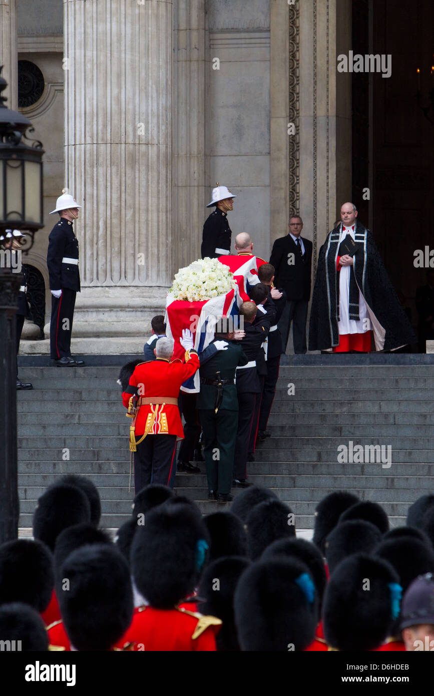 Beerdigung von Margaret Thatcher in der St. Pauls Cathedral 17. April 2013 Stockfoto