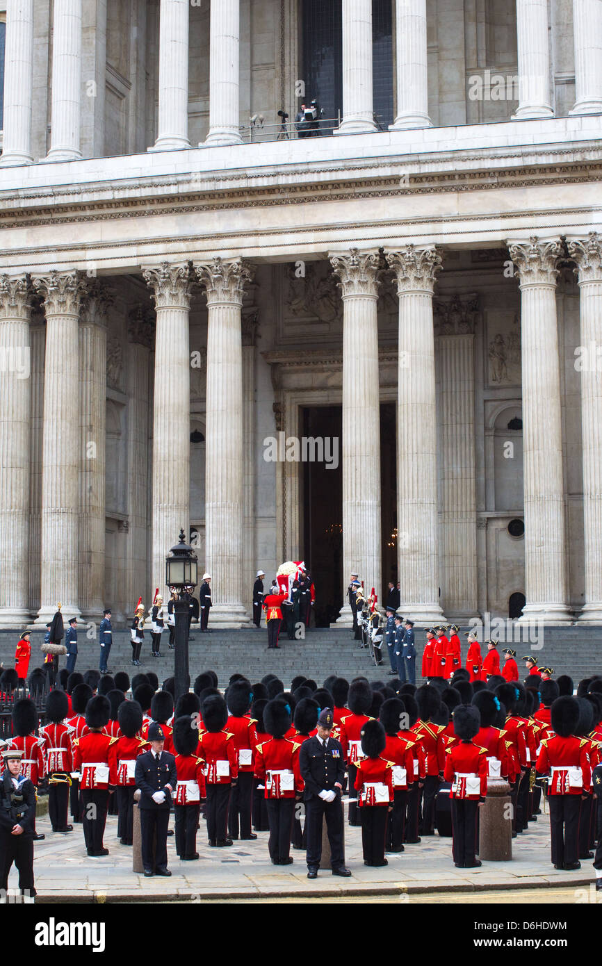 Beerdigung von Margaret Thatcher in der St. Pauls Cathedral 17. April 2013 Stockfoto