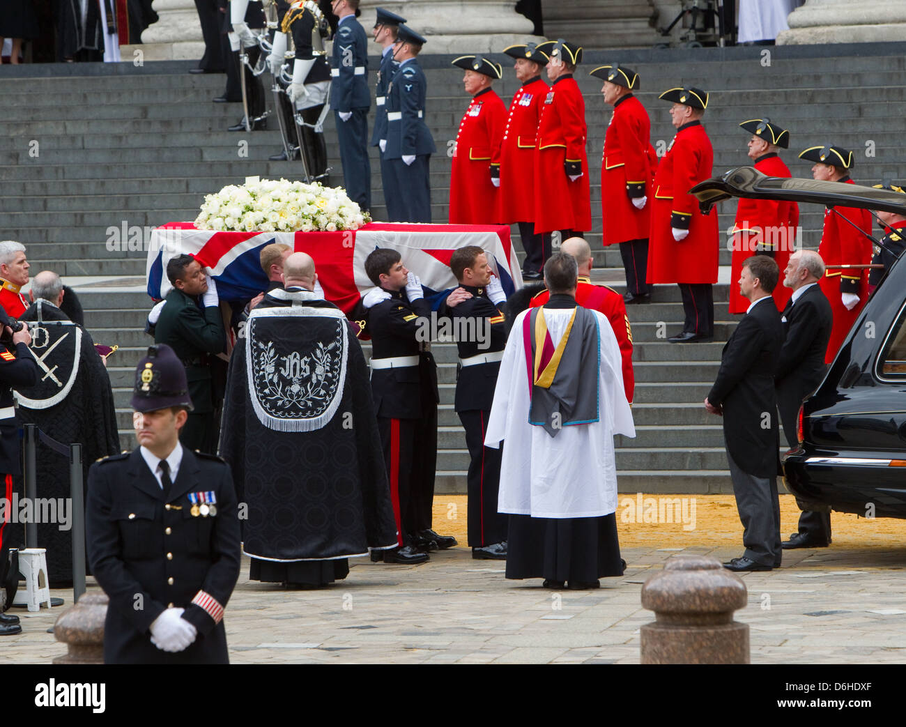 Beerdigung von Margaret Thatcher in der St. Pauls Cathedral 17. April 2013 Stockfoto