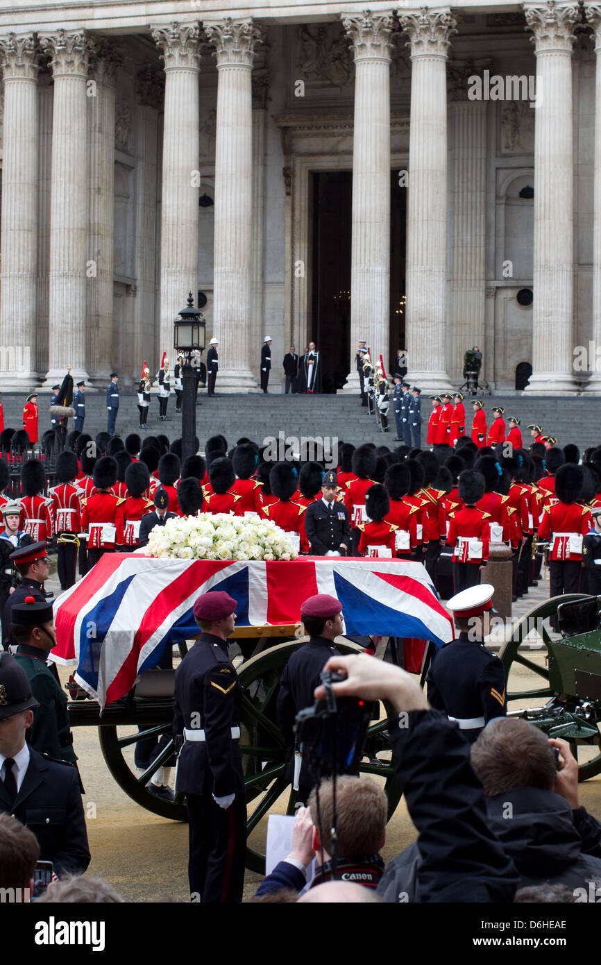 Beerdigung von Margaret Thatcher in der St. Pauls Cathedral 17. April 2013 Stockfoto