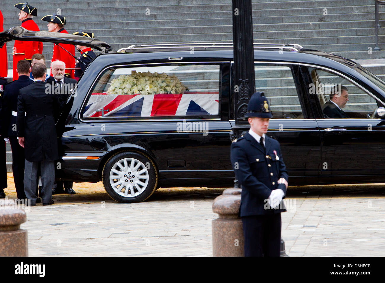 Beerdigung von Margaret Thatcher in der St. Pauls Cathedral 17. April 2013 Stockfoto