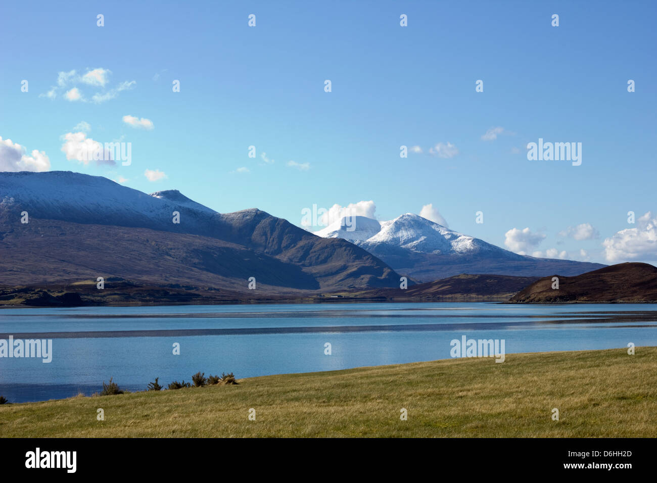 Kyle of Durness und Foinaven Stockfoto