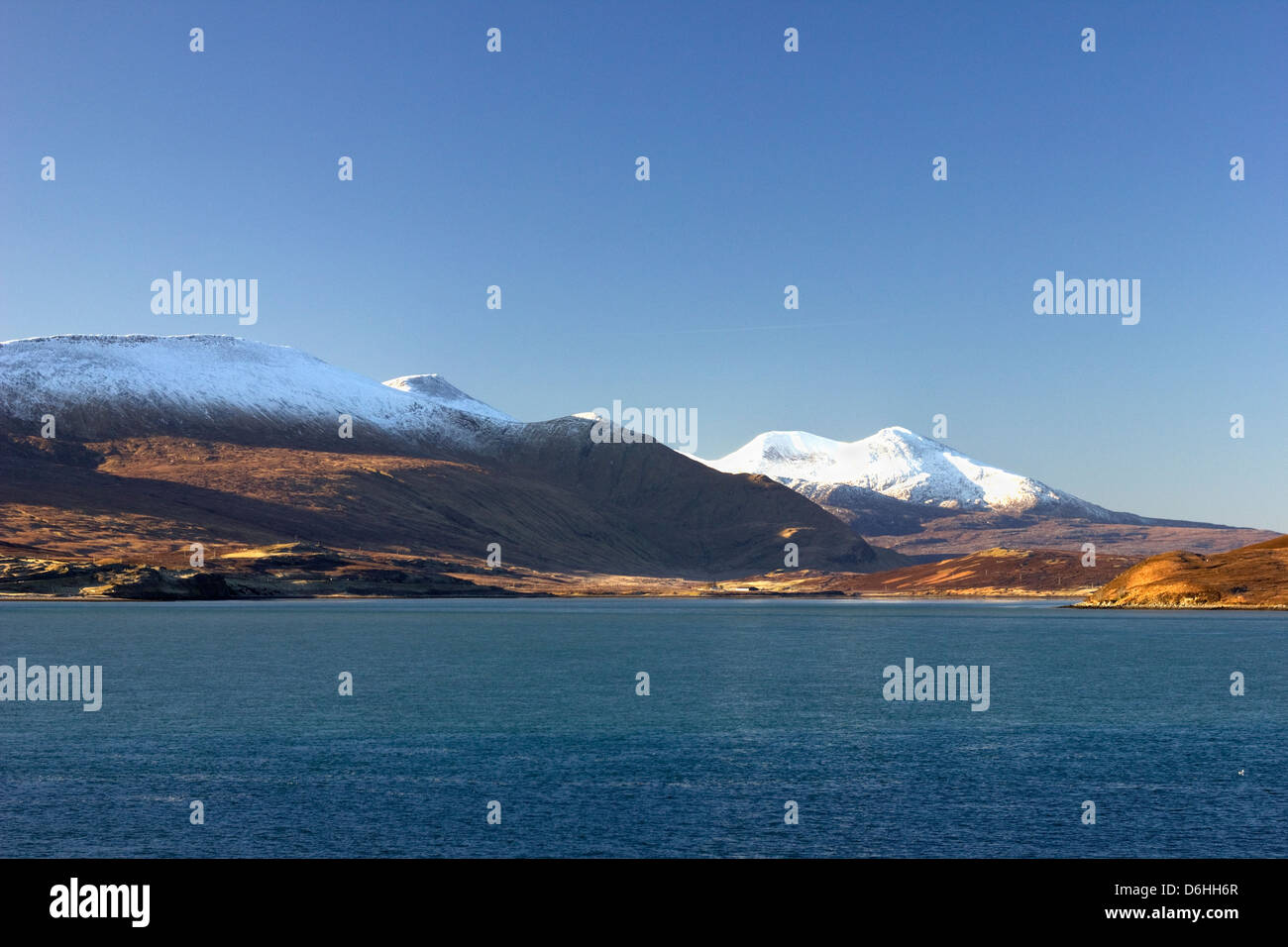 Kyle of Durness und Foinaven Stockfoto