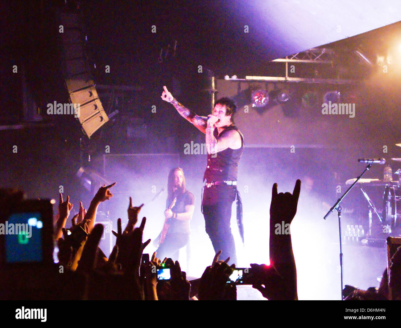 Jacoby Shaddix Papa Roach Sänger live in Konzert mit Band-Gruppe Stockfoto