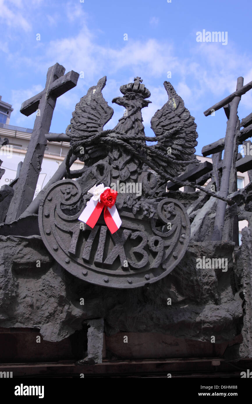 Warschau-Polen-Denkmal für die Opfer des sowjetischen russischen Überfall auf Polen im September 1939 Stockfoto