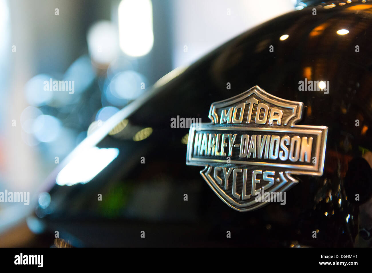 Ein Detail der Harley Davison Motorbike Stockfoto