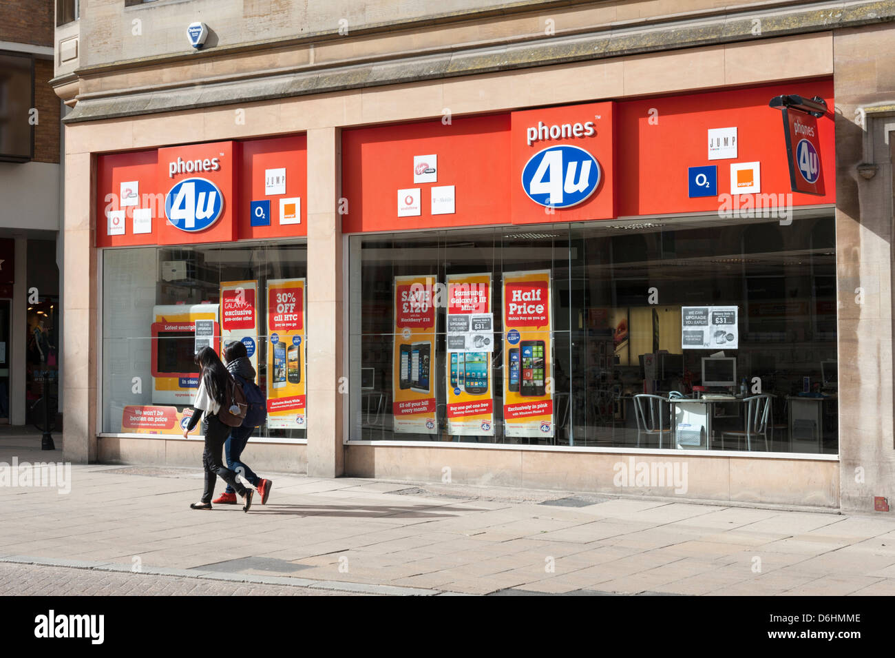 Die Phones 4u Shop St. Andrew's Street Cambridge UK Stockfoto