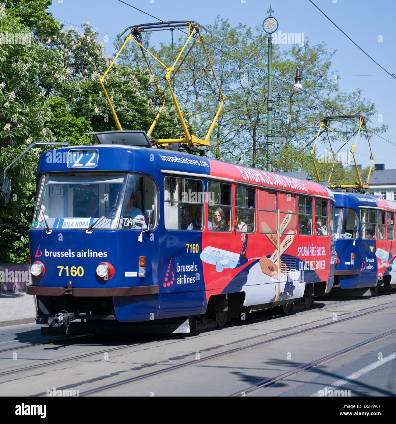 Straßenbahn Nr. 22, Prag Stockfoto