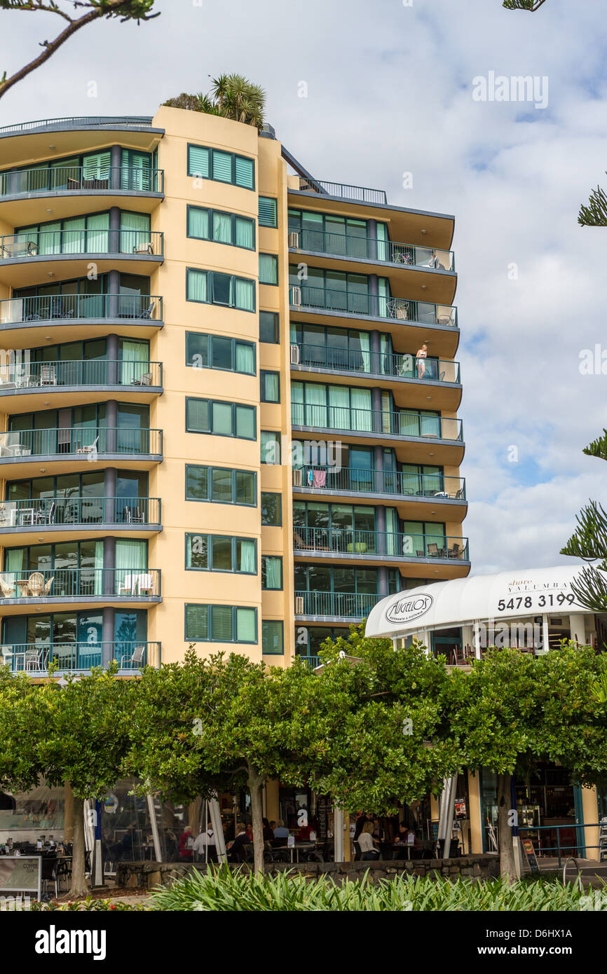 Moderne Wohnanlagen in Mooloolaba Ferienort Stockfoto