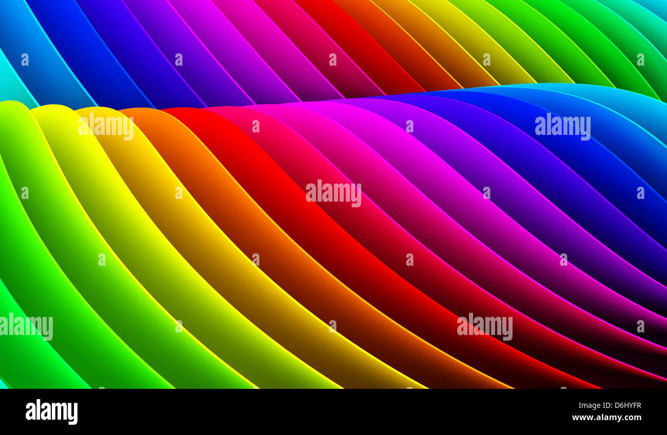 Regenbogen Linien 3d Stockfoto