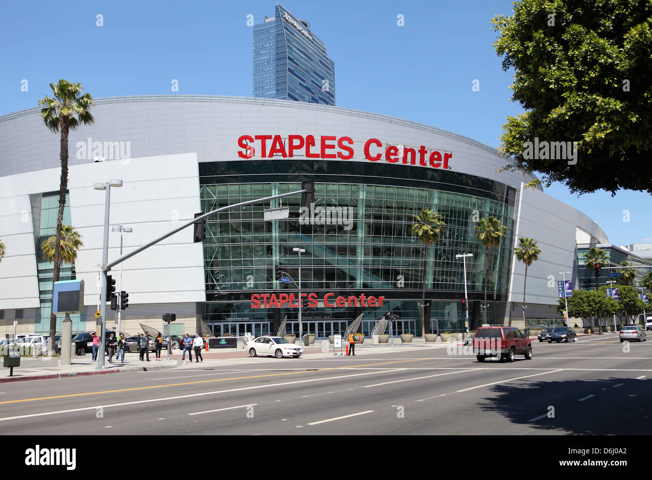 LOS ANGELES, Kalifornien, USA - 16. April 2013 - Staples Center in Downtown Los Angeles am 16. April 2013. Stockfoto