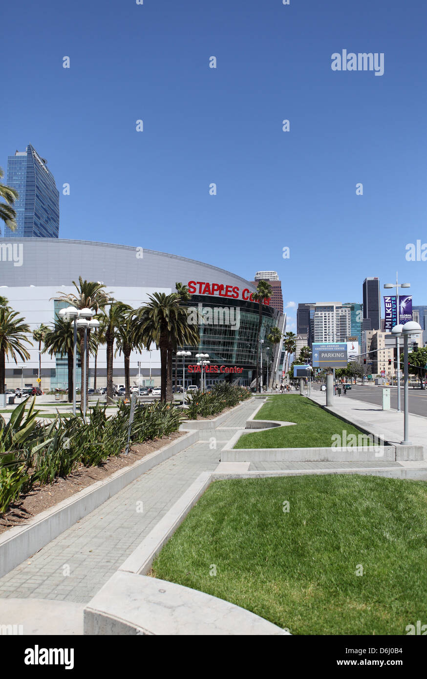 LOS ANGELES, Kalifornien, USA - 16. April 2013 - Staples Center in Downtown Los Angeles am 16. April 2013. Stockfoto