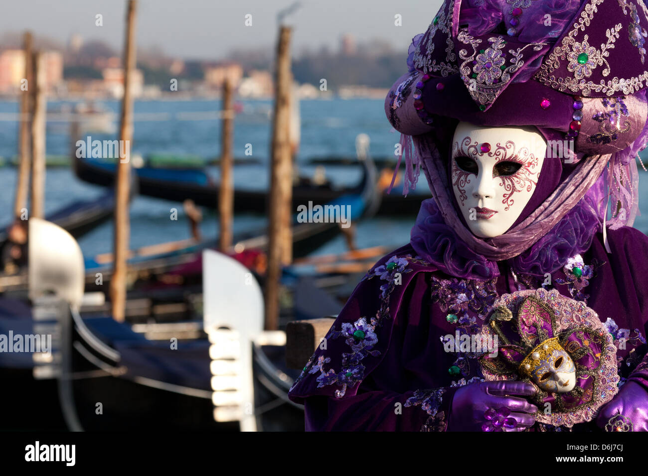 Masken in Venedig Karneval in St.-Markus Platz, Venedig, Veneto, Italien, Europa Stockfoto