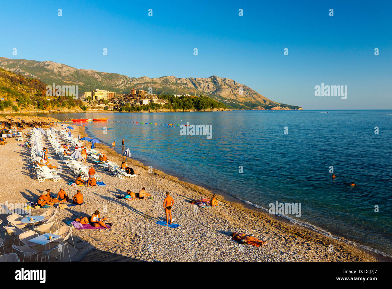 Main Beach, Budva, Montenegro, Europa Stockfoto