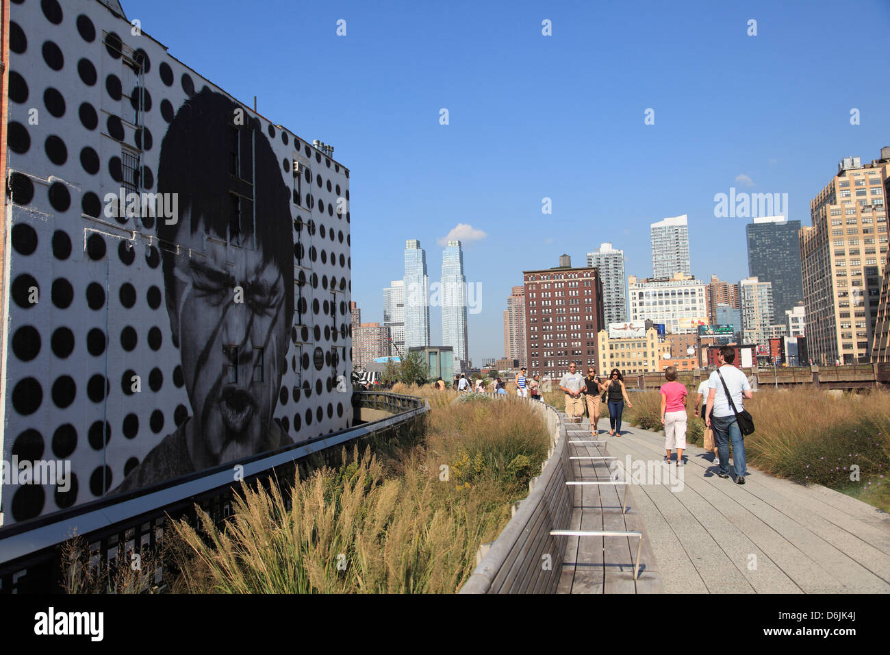 High Line Park, erhöhten öffentlichen Park am ehemaligen Bahngleise, Manhattan, New York City, Vereinigte Staaten von Amerika, Nordamerika Stockfoto