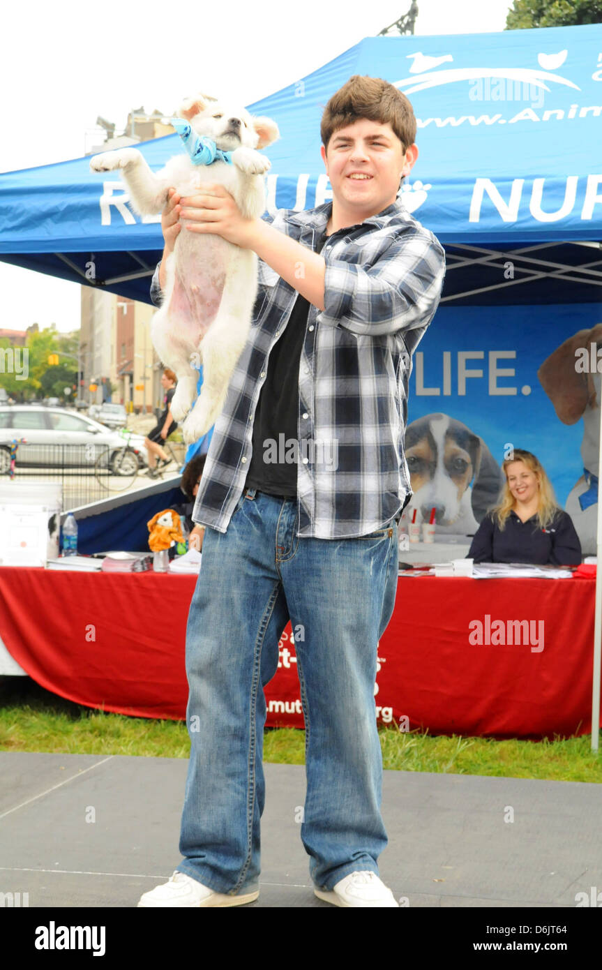 Josh Flitter Beth Stern veranstaltet Promi Rescue Rally Pet Adoption Event - Mutt-i-Grees Mania am Hudson River Park gehalten Stockfoto