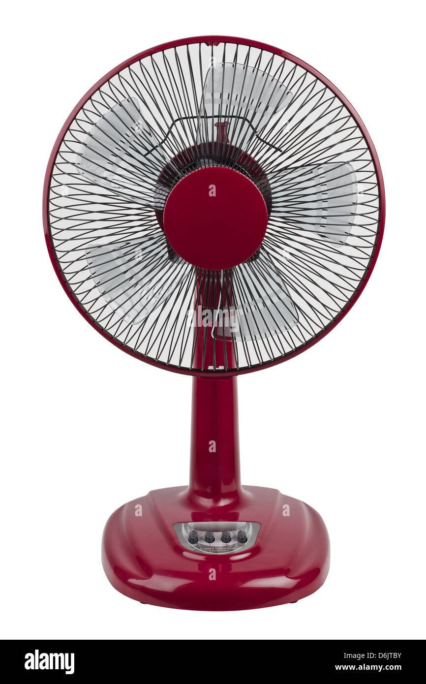 Roten elektrischen Ventilator, heißes Wetter zu reduzieren Stockfoto