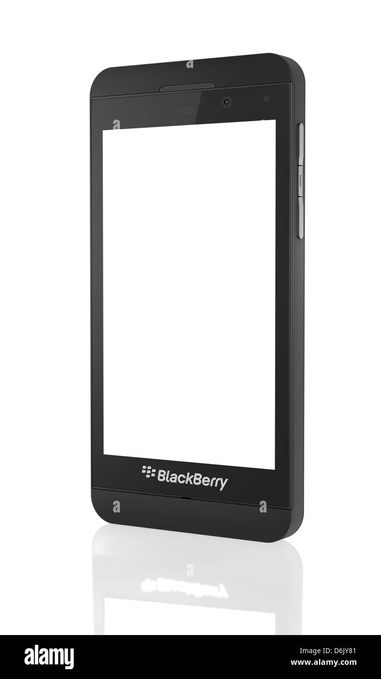 BlackBerry Z10, die auch das Telefon ist ein modernes Betriebssystem mit einem brandneuen Geste-basierte Schnittstelle und Unterstützung für Energie Stockfoto