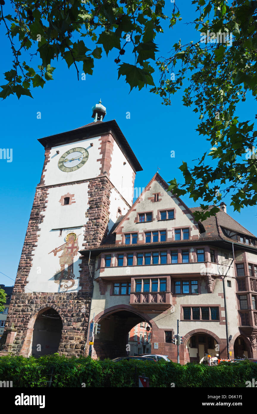 Alte Stadt Stadt Tor, Freiburg, Baden-Württemberg, Deutschland, Europa Stockfoto