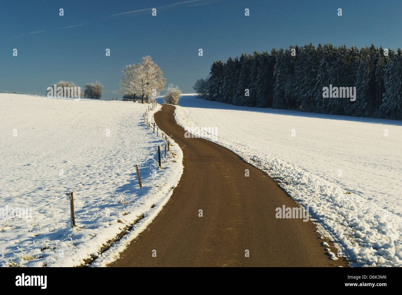 Ländliche Winter-Szene, in der Nähe von Villingen Baden-Wurttemberg, Deutschland, Europa Stockfoto