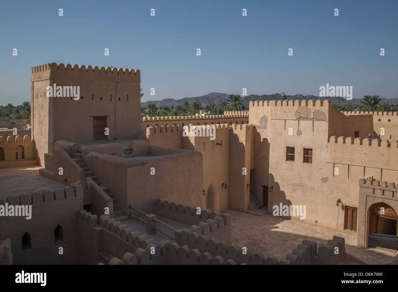 Die Festung von Nizwa, Nizwa, Oman, Naher Osten Stockfoto