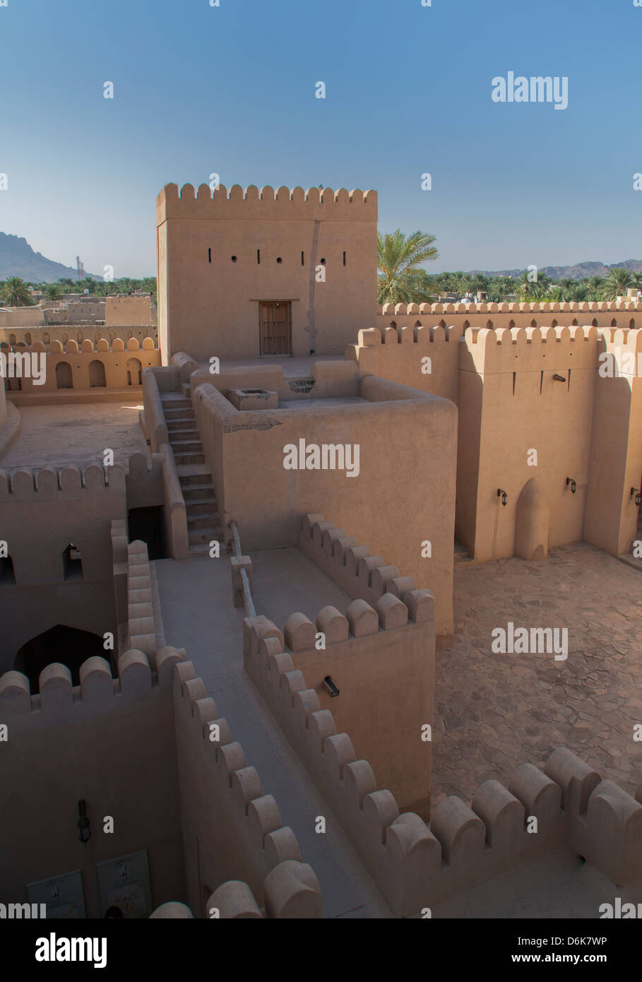 Die Festung von Nizwa, Nizwa, Oman, Naher Osten Stockfoto