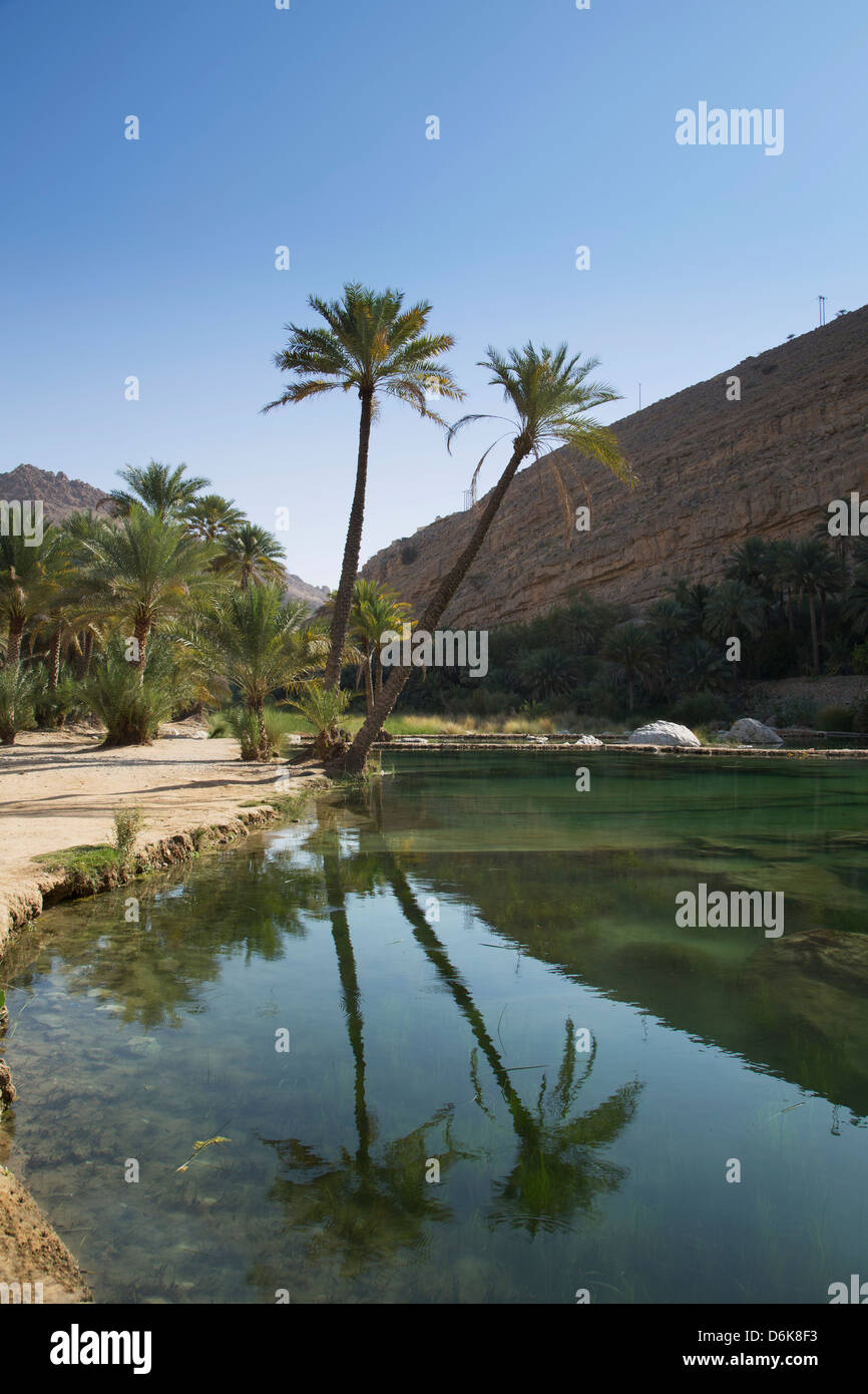 Wadi Bani Khalid, eine Oase in der Wüste, Oman, Naher Osten Stockfoto