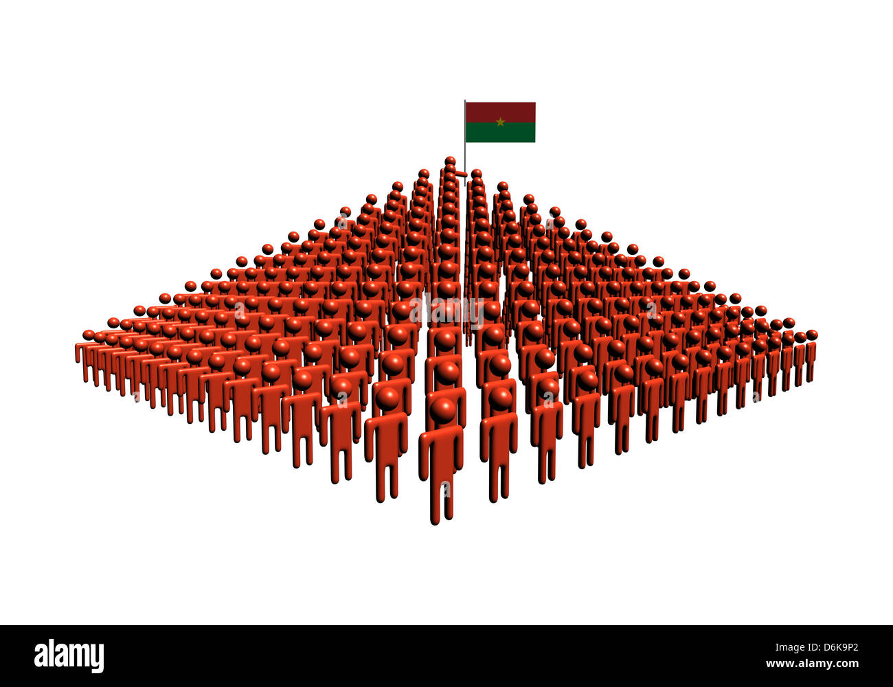 Pyramide des abstrakten Menschen mit Burkina-Faso Fahne illustration Stockfoto