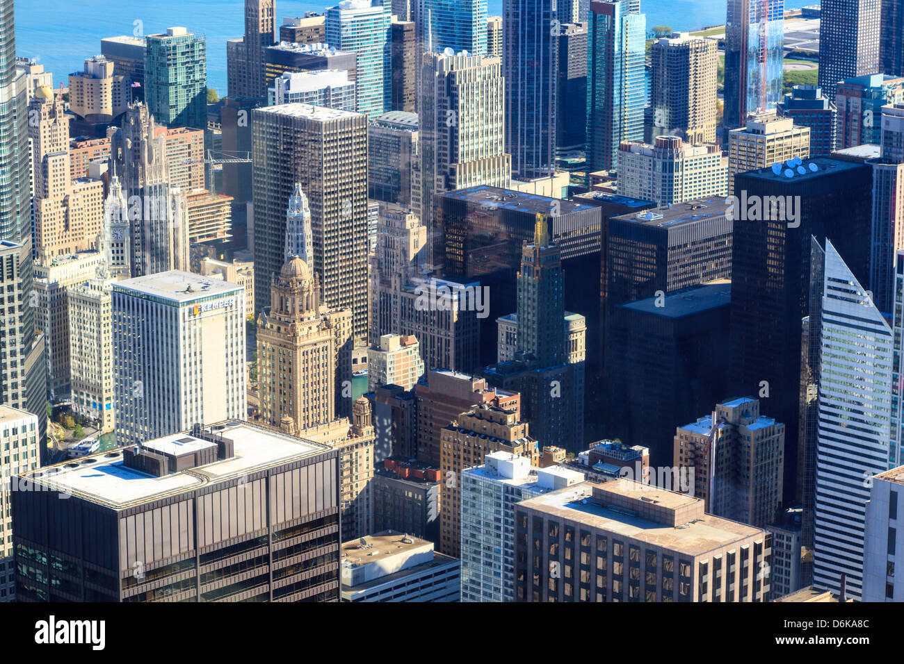 Wolkenkratzer in der Innenstadt von Chicago, Illinois, Vereinigte Staaten von Amerika, Nordamerika Stockfoto
