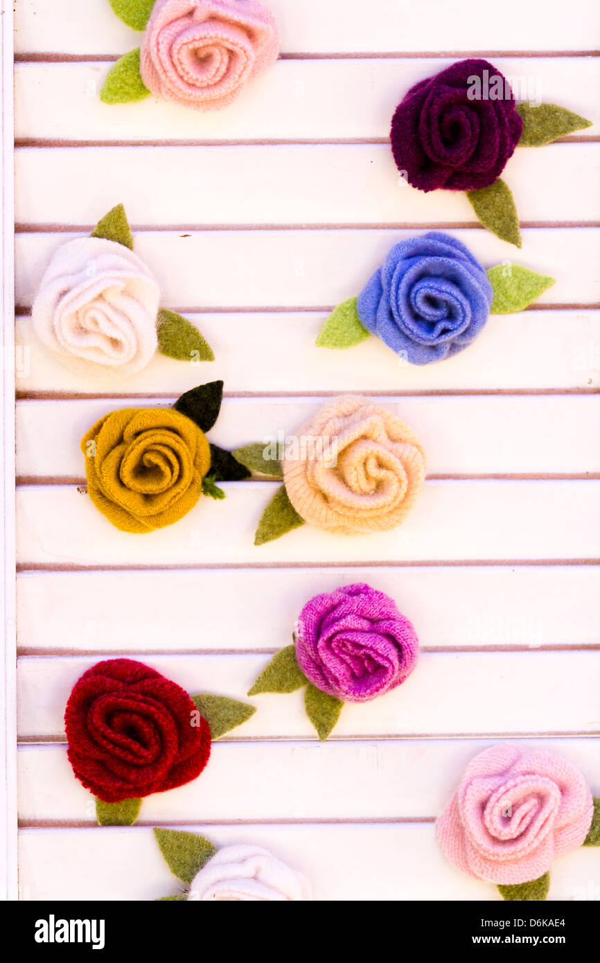 Handgemachte Handwerk auf dem Display des lokalen Festivals. Stockfoto