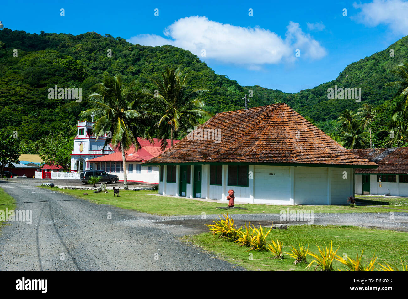 Afono Dorf, Amerikanisch-Samoa, Südsee, Pazifik Stockfoto