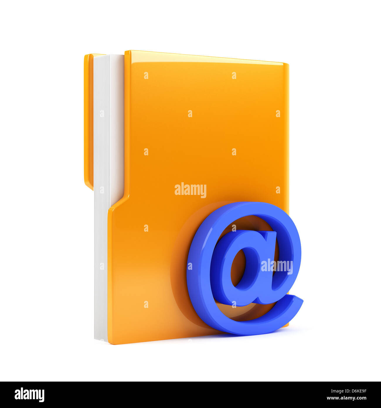 3D Rendering der Ordner "Computer" mit e-Mail-Zeichen Stockfoto