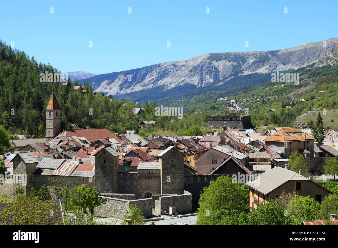 Das mittelalterliche Dorf Colmars Les Alpes Stockfoto