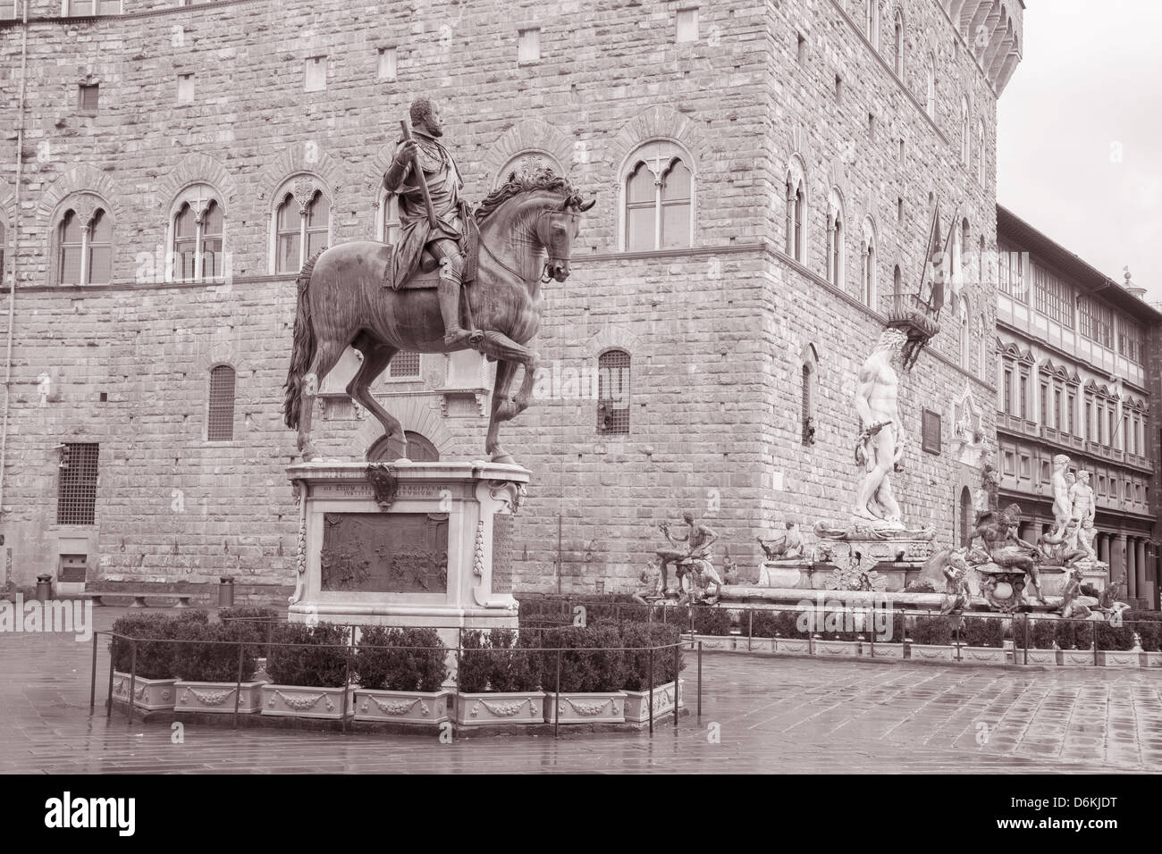 Cosimo ich de Medici Statue Giambologna, Florenz Stockfoto