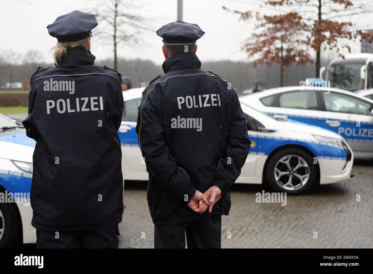 Berlin, Deutschland, neue Elektrofahrzeuge von der Berliner Polizei Stockfoto