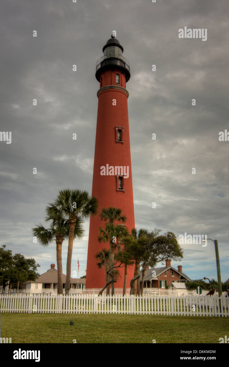 Ponce de Leon historischen Leuchtturm, Ponce Inlet Florida. Stockfoto
