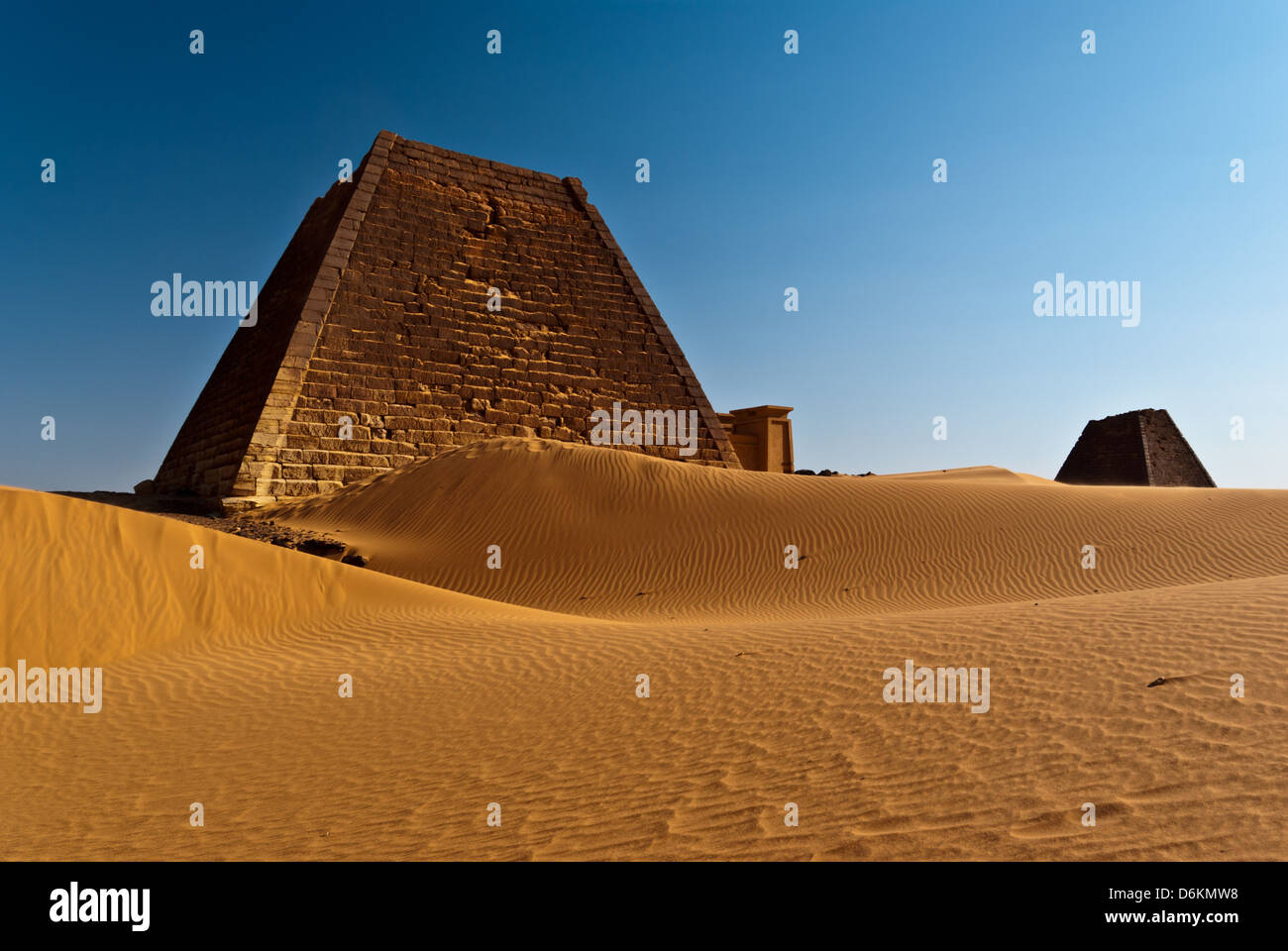 Pyramiden von Meroe. Nord-Sudan. Stockfoto