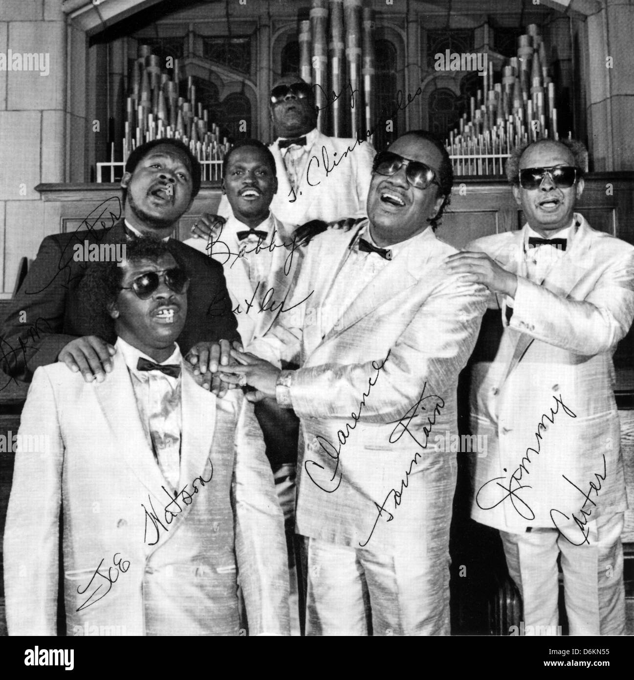 FÜNF BLIND BOYS OF ALABAMA Werbe Foto von US-Vokalgruppe über 1980 Stockfoto