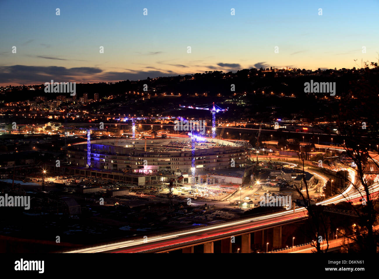 Der Bau des Stadions Allianz Riviera in Nizza Stockfoto