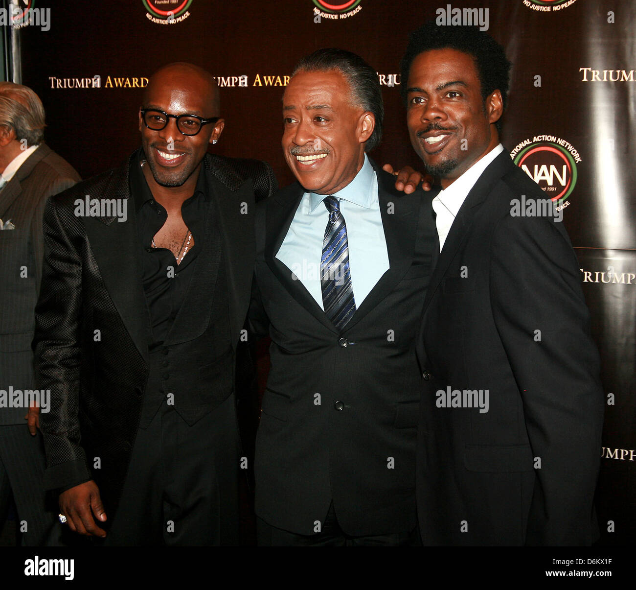 Joe, Reverend Al Sharpton und Chris Rock die National Action Network 2. jährliche Triumph Held im Rose Theatre, Jazz Awards Stockfoto