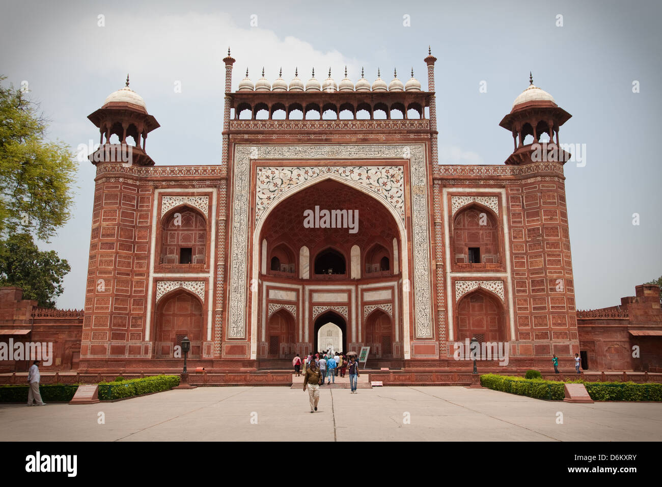 Taj Mahal große Tor aus dem Süden Stockfoto