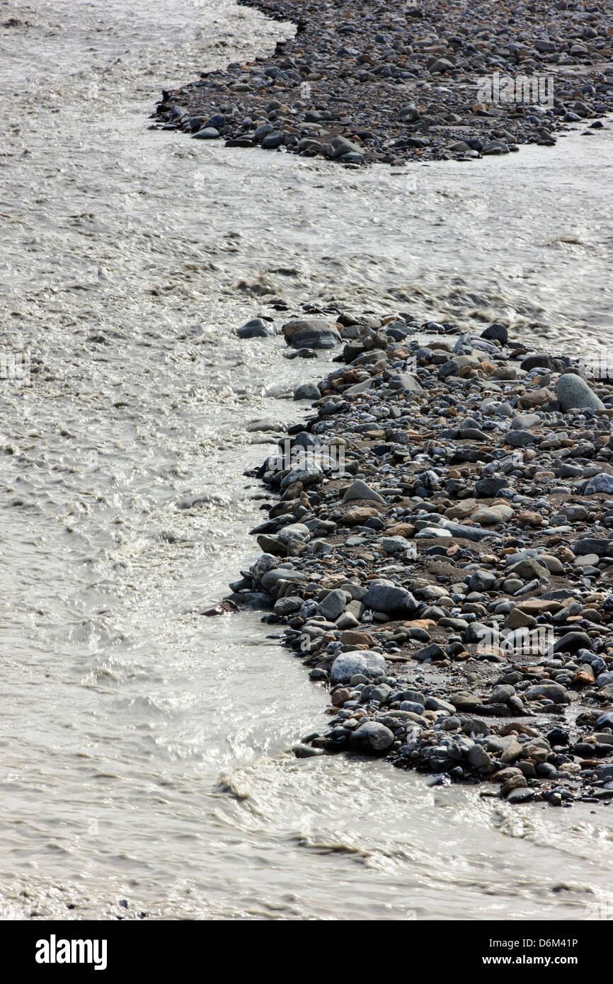 Geflochtene Toklat River, Denali National Park, Alaska, USA Stockfoto